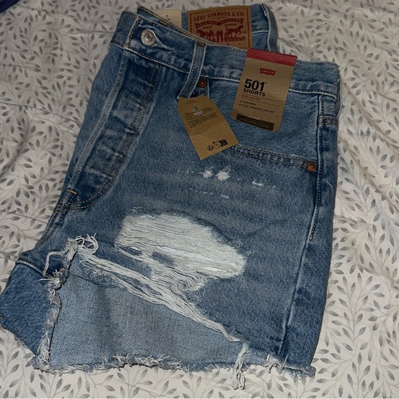 Levi's Light Blue Denim Shorts - Picture 1 of 5